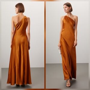 Obando One Shoulder Gown  Column Sleeveless One Shoulder Size 4